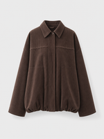 Farrow corduroy shirt jacket in chocolate brown, product shot