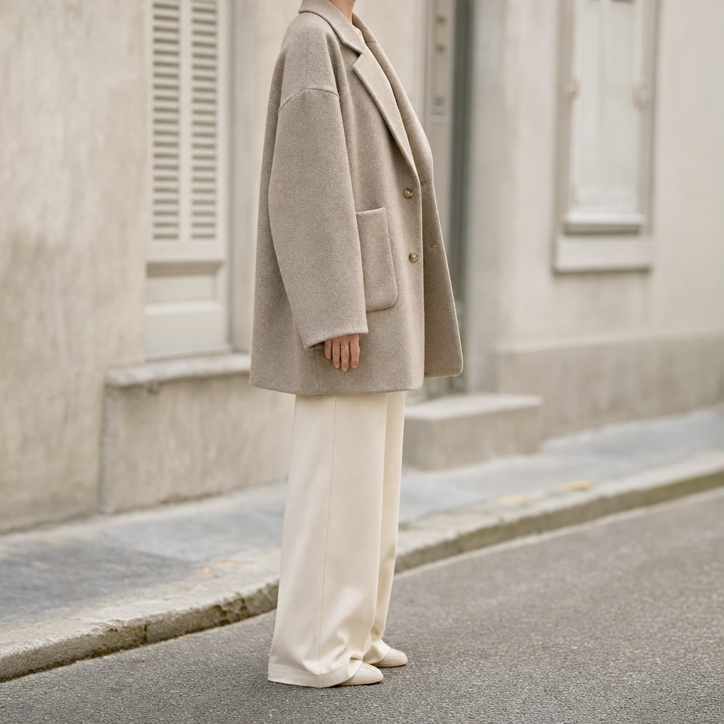 Pemberton wool shirt jacket, side profile view