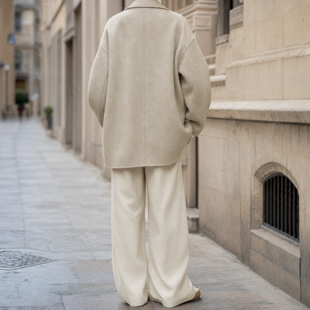Pemberton wool shirt jacket, back view