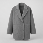 Pemberton wool shirt jacket in grey, product shot
