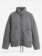 Aldridge quilted utility jacket in grey, product shot