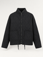 Aldridge quilted utility jacket in black, product shot