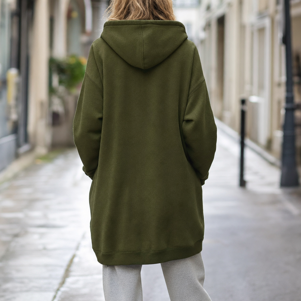 Rowley zip hoodie, back view