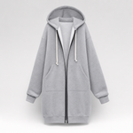 Rowley oversized zip hoodie in heather grey, product shot