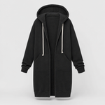 Rowley oversized zip hoodie in black, product shot