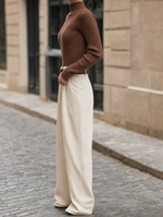 Whitby turtleneck sweater, side profile view