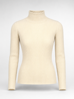 Whitby textured turtleneck sweater in cream, product shot
