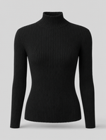 Whitby textured turtleneck sweater in black, product shot