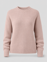 Lorne soft crew neck sweater in blush pink, product shot