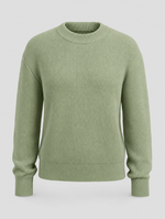 Lorne soft crew neck sweater in sage green, product shot