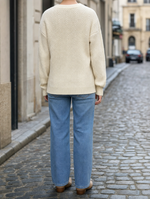 Ashby waffle knit sweater, back view