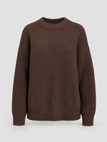 Ashby waffle knit sweater in chocolate brown, product shot