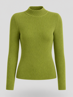 Tenby ribbed knit sweater in sage green, product shot