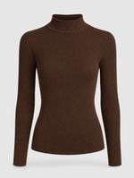Tenby ribbed knit sweater in chocolate brown, product shot