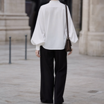 Aldford balloon sleeve blouse, back view