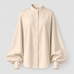 Aldford balloon sleeve blouse in champagne, product shot