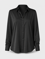 Kelmscott silk-touch shirt in black, product shot
