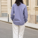 Tarrant striped cotton shirt, back view