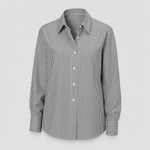Tarrant striped cotton shirt in black stripe, product shot