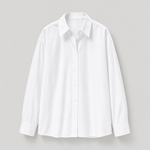 Tarrant cotton shirt in plain white, product shot