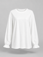 Elsbeth ruffle cuff blouse in ivory, product shot