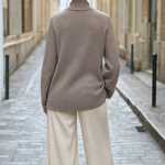 Roswell soft knit turtleneck, back view