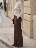 Penrose fine knit turtleneck, side profile view