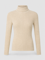 Penrose fine knit turtleneck in oatmeal, product shot