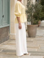 Marisol tie waist blouse, side profile view