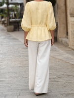 Marisol tie waist blouse, back view