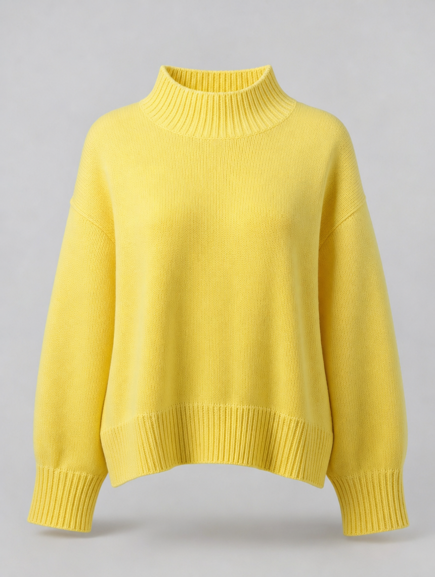 Marden Chunky Knit Sweater in butter yellow, product shot