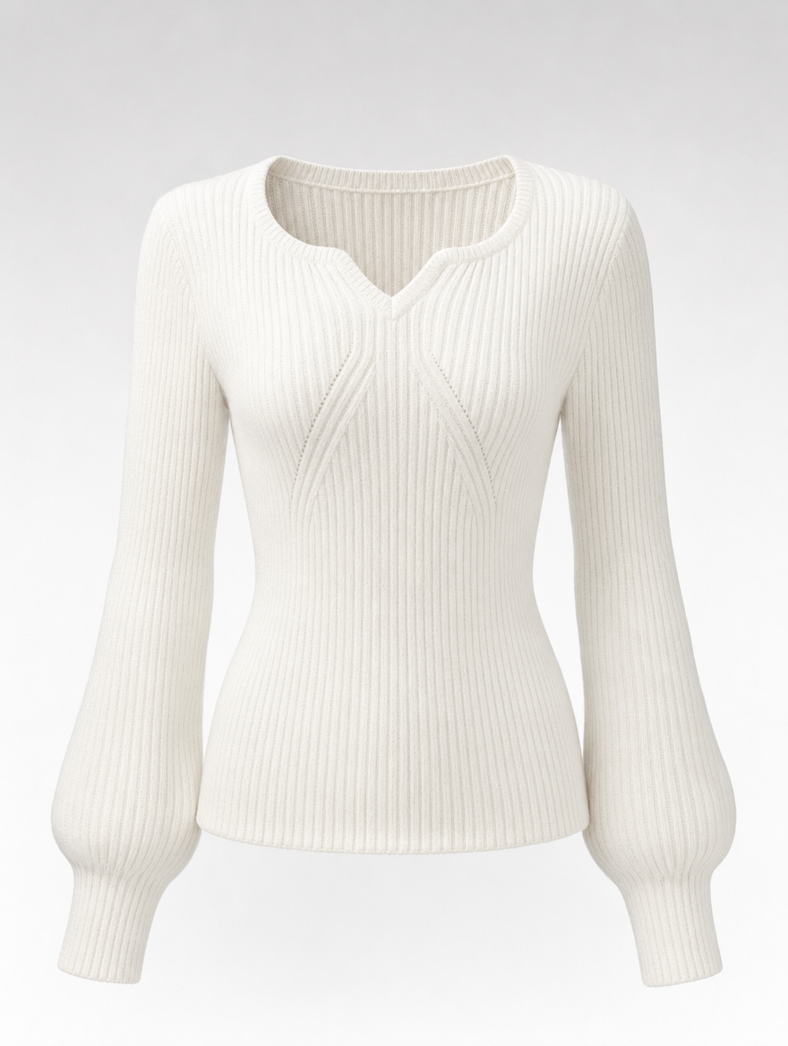 Fenwick Balloon Sleeve Knit in ivory, product shot