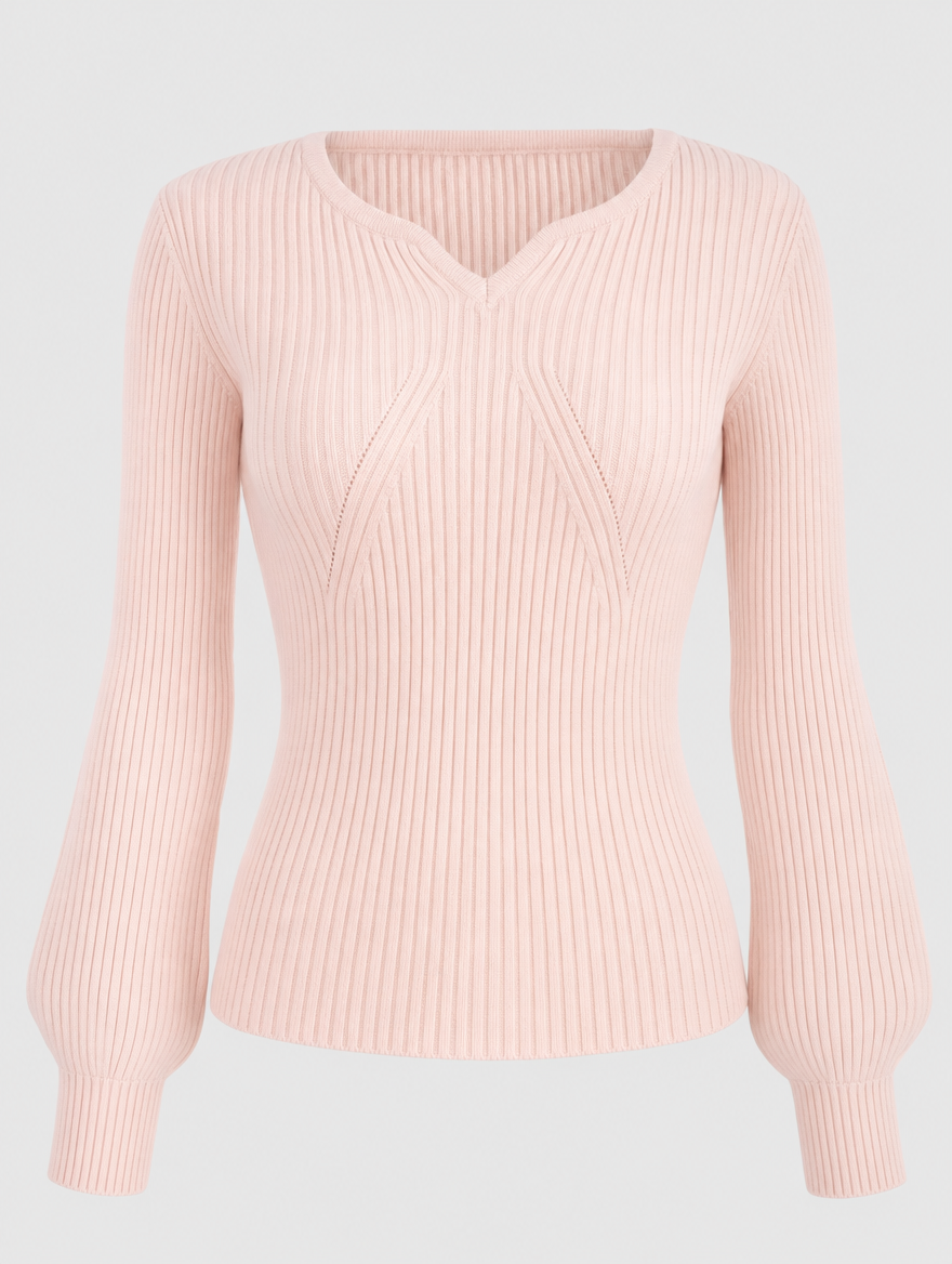 Fenwick Balloon Sleeve Knit in blush pink, product shot