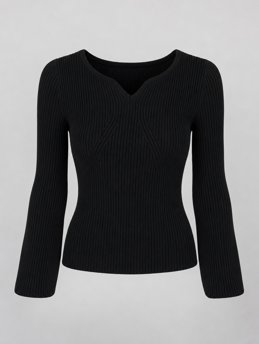 Fenwick Balloon Sleeve Knit in black, product shot