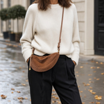 Woman wearing the Ottershaw Suede Sling