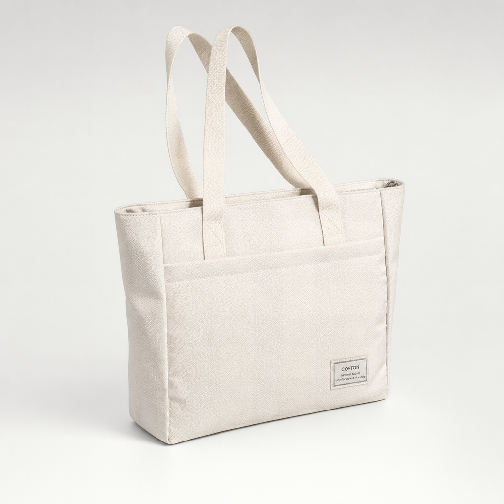 Pentlow Laptop Tote in cream