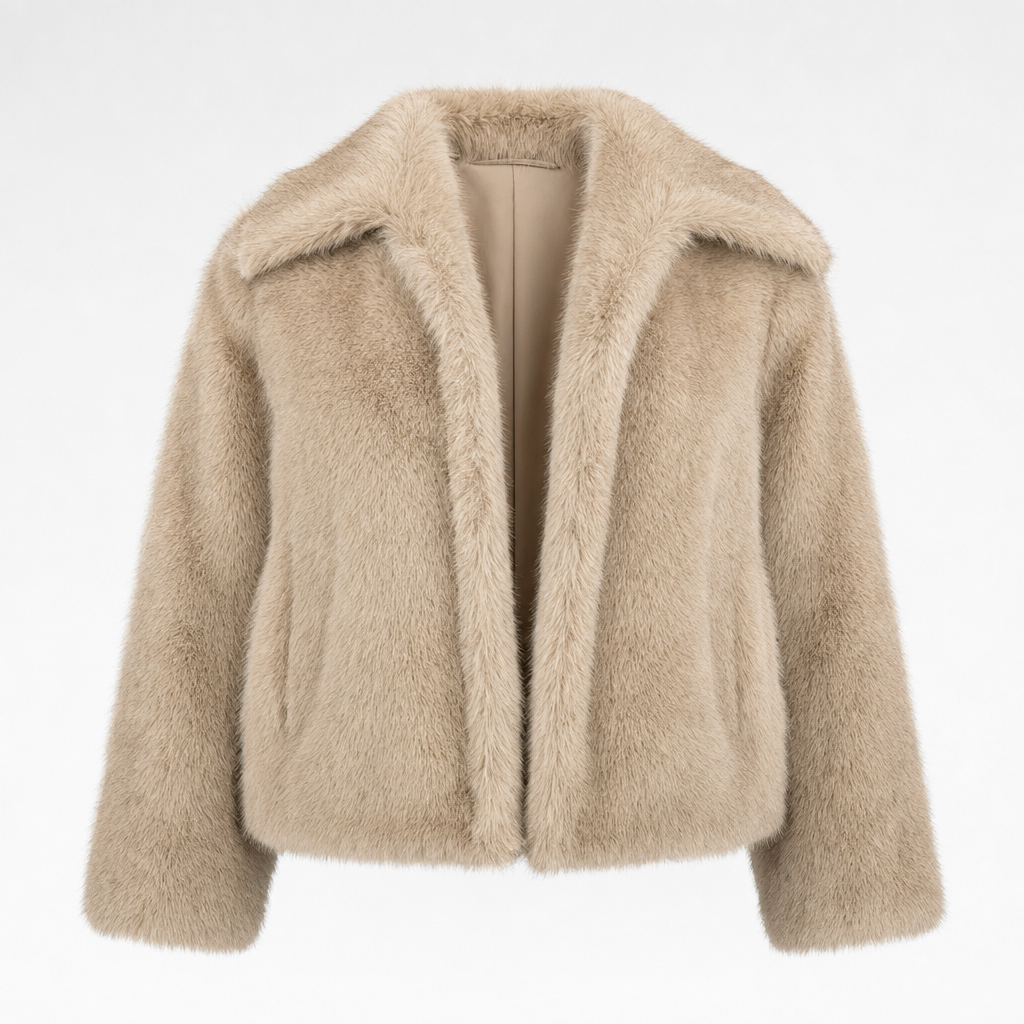 Glenmore Faux Fur Coat in beige