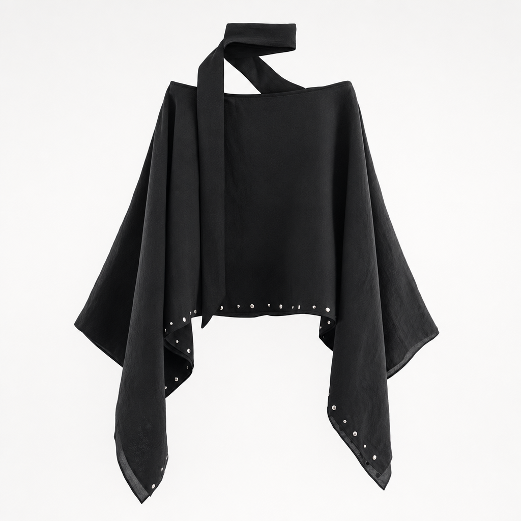 Ingleby Studded Cape Jacket in black