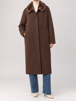 Harlyn Fur Collar Wool Coat worn, front