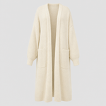 Kelmscott Long Knit Cardigan Coat in cream