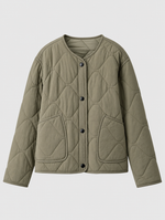 Marbury Collarless Quilted Jacket in khaki