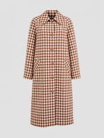 Norbury Plaid Longline Trench in red check