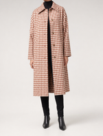 Norbury Plaid Longline Trench worn, front