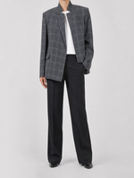 Oakhanger Plaid Stand Collar Jacket worn, front