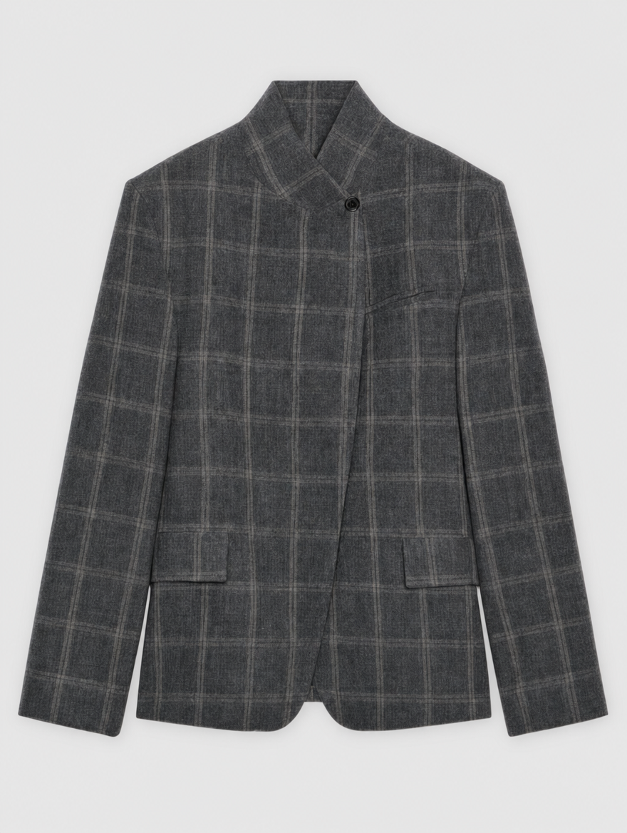 Quenby Plaid Blazer in grey check