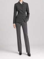 Quenby Plaid Blazer worn, front