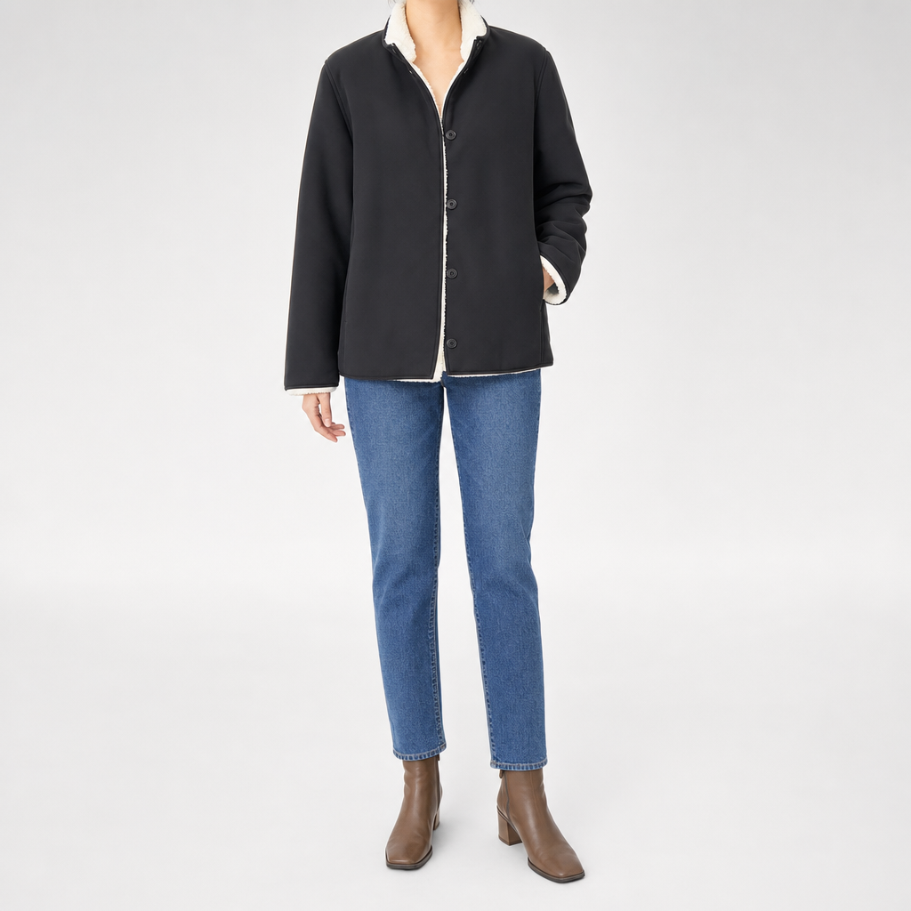 Ulcombe Reversible Fleece Coat worn, front