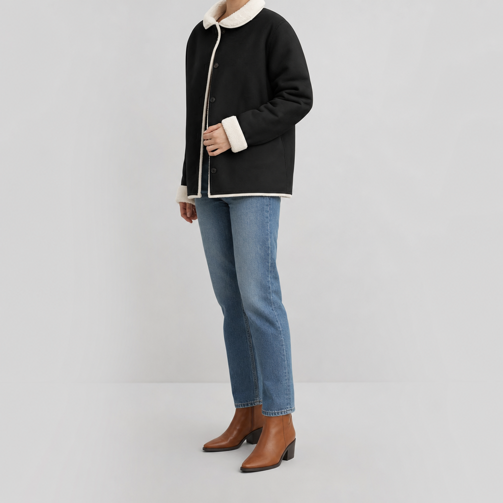 Ulcombe Reversible Fleece Coat worn, side