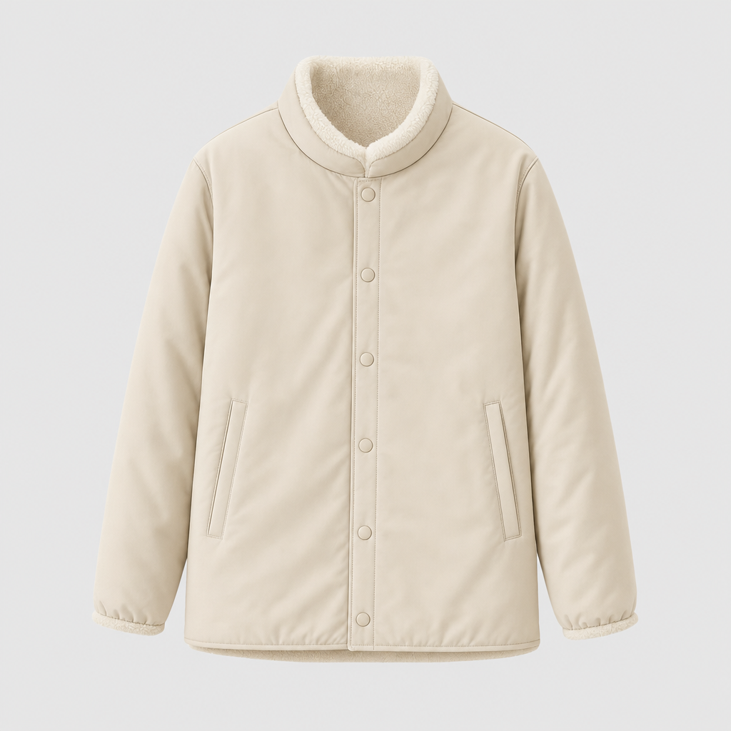 Ulcombe Reversible Fleece Coat in beige