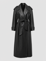 Wardley Faux Leather Maxi Coat in black